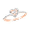 Thumbnail Image 1 of 1/8 CT. T.W. Diamond Heart Frame Promise Ring in 10K Rose Gold