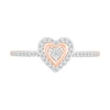 Thumbnail Image 3 of 1/8 CT. T.W. Diamond Heart Frame Promise Ring in 10K Rose Gold