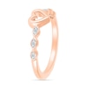 Thumbnail Image 2 of 1/20 CT. T.W. Diamond Heart Scallop Shank Promise Ring in Hollow 10K Rose Gold