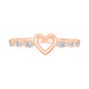 Thumbnail Image 3 of 1/20 CT. T.W. Diamond Heart Scallop Shank Promise Ring in Hollow 10K Rose Gold
