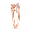 Thumbnail Image 2 of 1/20 CT. T.W. Diamond Double Linked Heart Bypass Shank Promise Ring in 10K Rose Gold