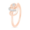 Thumbnail Image 2 of 1/10 CT. T.W. Diamond Sideways Heart Twirl Ribbon Promise Ring in 10K Rose Gold