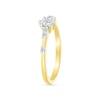 Thumbnail Image 2 of 1/6 CT. T.W. Diamond Station Seven Stone Promise Ring in Sterling Silver with 14K Gold Plate
