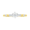 Thumbnail Image 3 of 1/6 CT. T.W. Diamond Station Seven Stone Promise Ring in Sterling Silver with 14K Gold Plate