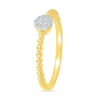 Thumbnail Image 2 of 1/10 CT. T.W. Multi-Diamond Bead Shank Promise Ring in Sterling Silver with 14K Gold Plate