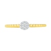 Thumbnail Image 3 of 1/10 CT. T.W. Multi-Diamond Bead Shank Promise Ring in Sterling Silver with 14K Gold Plate
