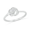 Thumbnail Image 1 of 1/20 CT. T.W. Diamond Love Knot Promise Ring in Sterling Silver