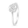 Thumbnail Image 2 of 1/20 CT. T.W. Diamond Love Knot Promise Ring in Sterling Silver
