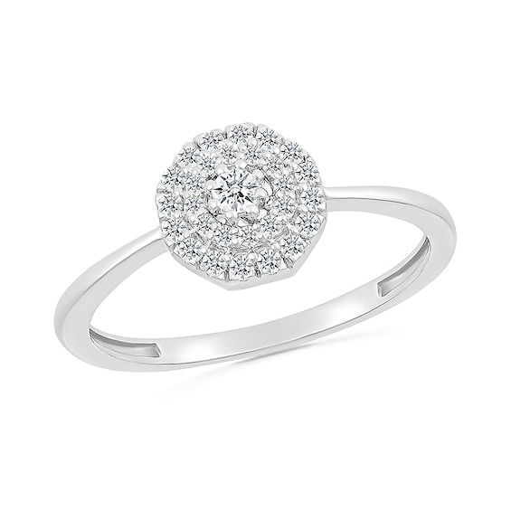 1/4 CT. T.w. Diamond Double Frame Promise Ring in Sterling Silver