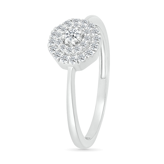 1/4 CT. T.w. Diamond Double Frame Promise Ring in Sterling Silver