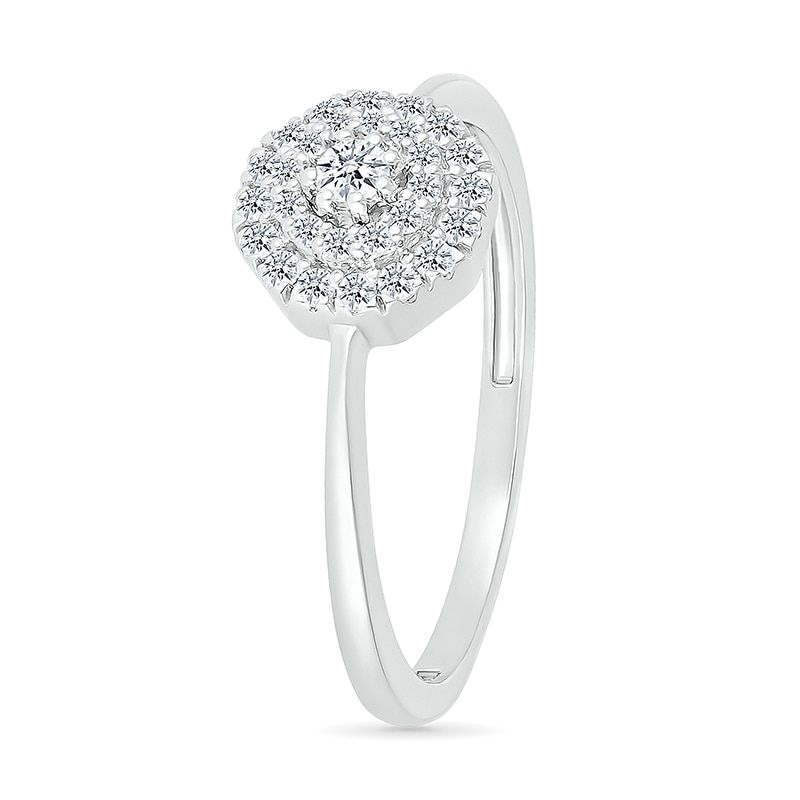 Main Image 2 of 1/4 CT. T.W. Diamond Double Frame Promise Ring in Sterling Silver