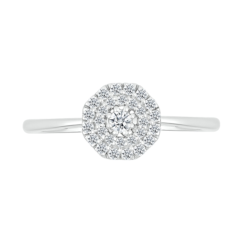 Main Image 3 of 1/4 CT. T.W. Diamond Double Frame Promise Ring in Sterling Silver