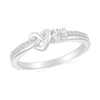 Thumbnail Image 1 of 1/10 CT. T.W. Diamond Knotted Heart Promise Ring in Sterling Silver