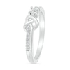 Thumbnail Image 2 of 1/10 CT. T.W. Diamond Knotted Heart Promise Ring in Sterling Silver