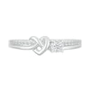Thumbnail Image 3 of 1/10 CT. T.W. Diamond Knotted Heart Promise Ring in Sterling Silver