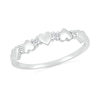 Thumbnail Image 1 of 1/20 CT. T.W. Diamond Alternating Five Heart Promise Ring in Sterling Silver