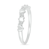 Thumbnail Image 2 of 1/20 CT. T.W. Diamond Alternating Five Heart Promise Ring in Sterling Silver