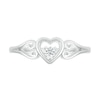 Thumbnail Image 3 of 1/20 CT. Diamond Solitaire Heart Scroll Shank Promise Ring in Sterling Silver