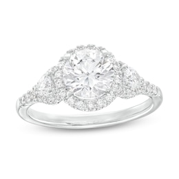 1-5/8 CT. T.W. Certified Lab-Grown Diamond Frame Engagement Ring in 14K White Gold (F/VS2)