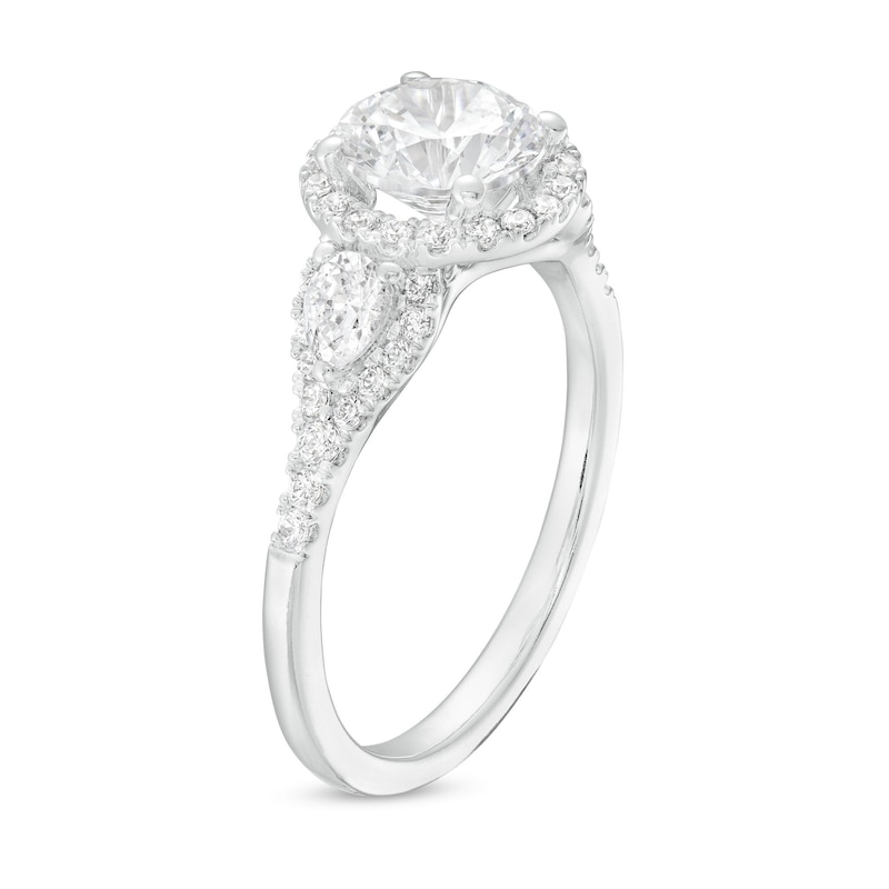 Main Image 3 of 1-5/8 CT. T.W. Certified Lab-Grown Diamond Frame Engagement Ring in 14K White Gold (F/VS2)