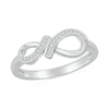 Thumbnail Image 1 of 1/20 CT. T.W. Diamond Infinity Ribbon Promise Ring in Sterling Silver