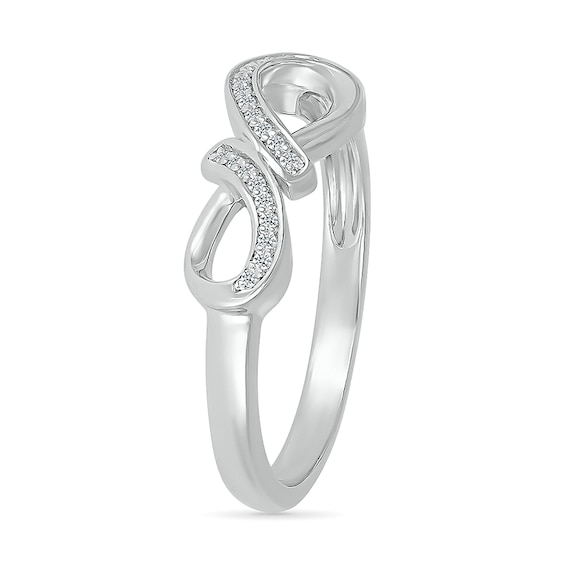 1/20 CT. T.w. Diamond Infinity Ribbon Promise Ring in Sterling Silver