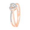 Thumbnail Image 2 of 1/8 CT. T.W. Diamond Heart Frame Criss-Cross Promise Ring in 10K Rose Gold