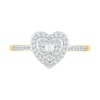 Thumbnail Image 3 of 1/4 CT. T.W. Baguette and Round Diamond Double Heart Frame Promise Ring in 10K Gold