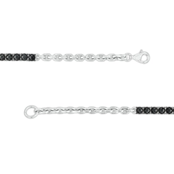Vera Wang Men 2 CT. T.w. Black Diamond Line Bracelet in Sterling Silver - 8.5"