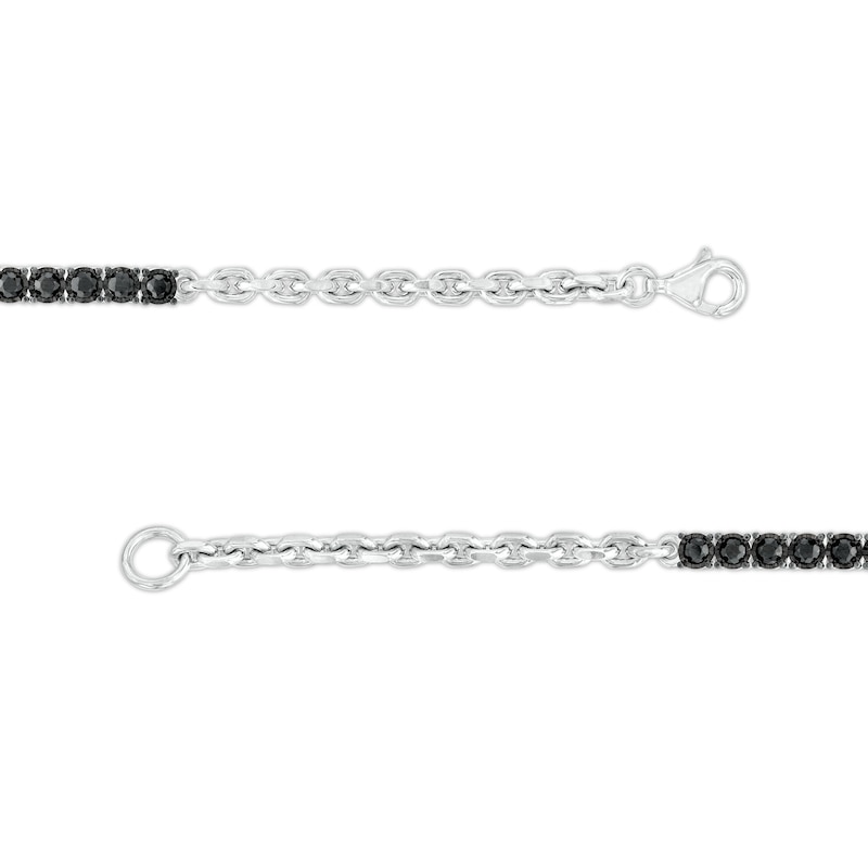 Main Image 3 of Vera Wang Men 2 CT. T.W. Black Diamond Line Bracelet in Sterling Silver - 8.5"