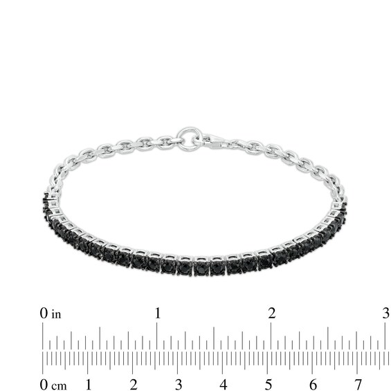 Vera Wang Men 2 CT. T.w. Black Diamond Line Bracelet in Sterling Silver - 8.5"