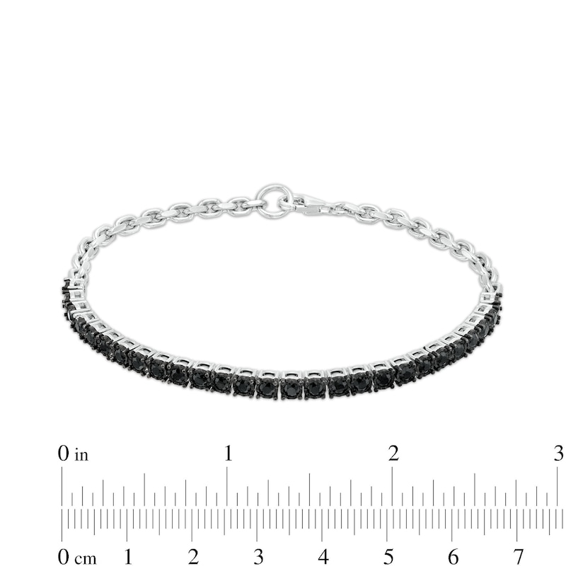 Main Image 4 of Vera Wang Men 2 CT. T.W. Black Diamond Line Bracelet in Sterling Silver - 8.5"