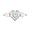 Thumbnail Image 3 of 1/8 CT. T.W. Diamond Heart Frame Heart-Sides Promise Ring in Sterling Silver and 10K Rose Gold