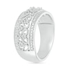 Thumbnail Image 2 of 1/10 CT. T.W. Diamond Alternating Heart Scroll Band in Sterling Silver