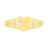 Thumbnail Image 3 of Diamond Accent Etched Sun Heart Scroll Open Shank Promise Ring in Sterling Silver with 14K Gold Plate