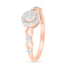 Thumbnail Image 1 of 1/10 CT. T.W. Multi-Diamond Frame Alternating Circle Open Split Shank Promise Ring in 10K Rose Gold