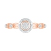Thumbnail Image 2 of 1/10 CT. T.W. Multi-Diamond Frame Alternating Circle Open Split Shank Promise Ring in 10K Rose Gold