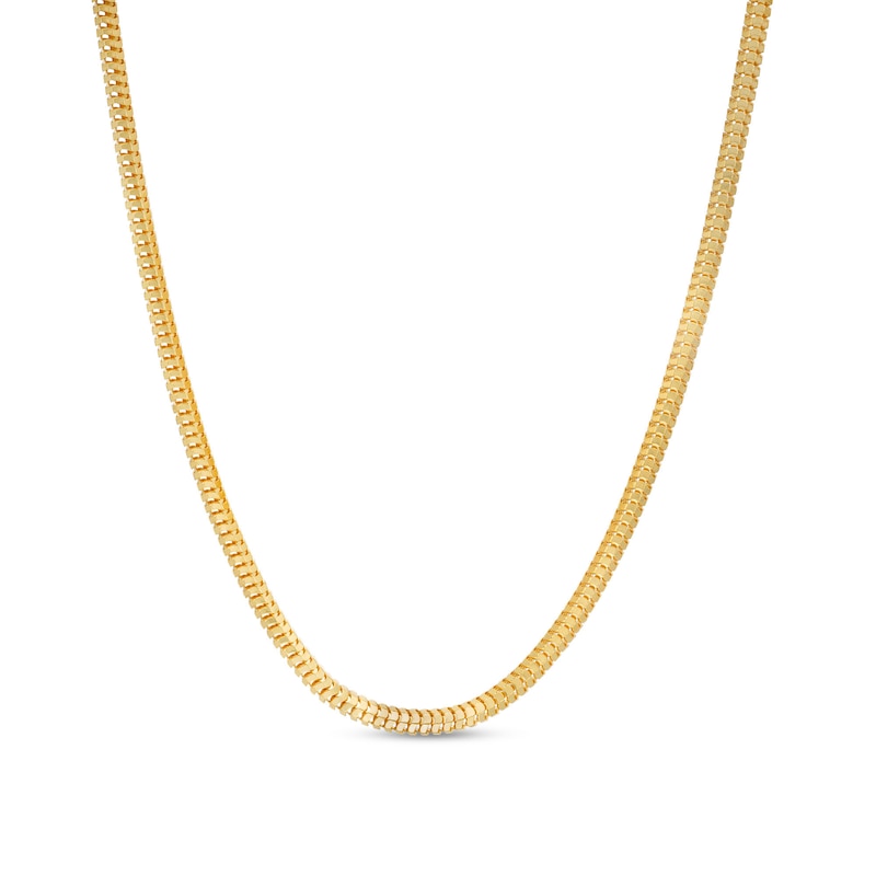 Main Image 1 of Men's 2.4mm Diamond-Cut Snake Chain Necklace in Solid 10K Gold - 20"