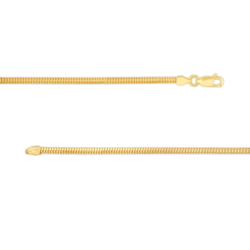 Men's 2.4mm Diamond-Cut Snake Chain Necklace in Solid 10K Gold - 20"