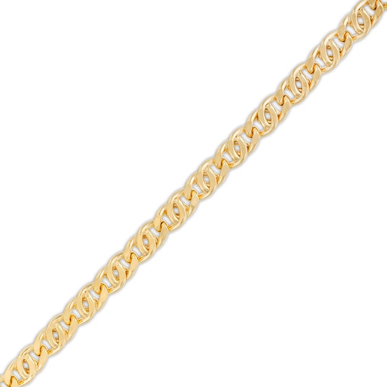 Men's 5.0mm Diamond-Cut Curb Chain Anklet in Hollow 10K Gold - 9.5"