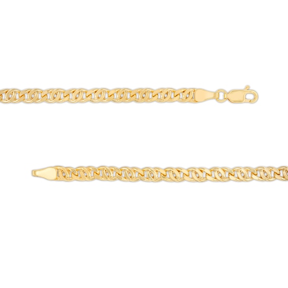 5.0mm Diamond-Cut Curb Chain Anklet in Hollow 10K Gold - 9.5"