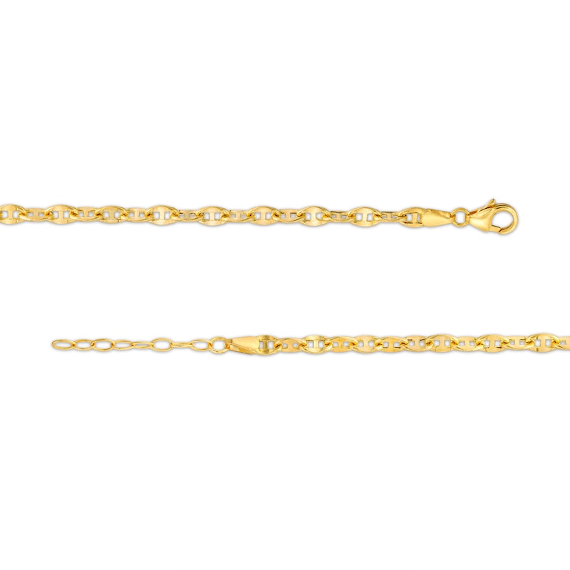 Main Image 3 of 3.3mm Mariner Chain Anklet in Hollow 14K Gold - 10"
