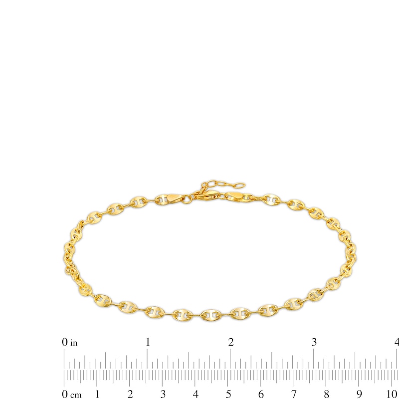 Main Image 4 of 3.3mm Mariner Chain Anklet in Hollow 14K Gold - 10"