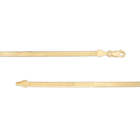 3.0mm Herringbone Chain Bracelet in Solid 14K Gold - 7.5"