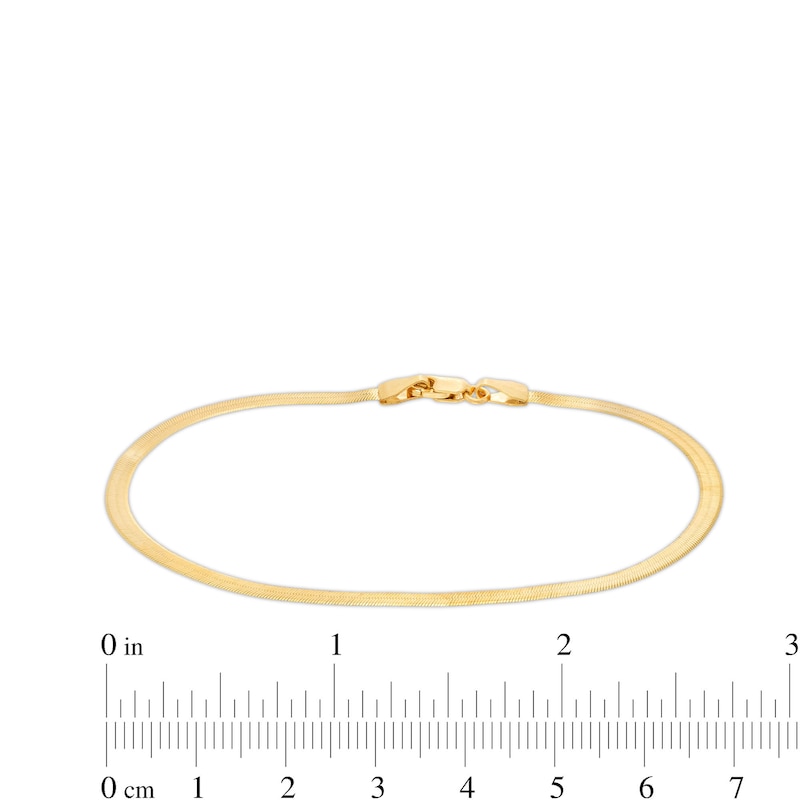 Main Image 4 of 3.0mm Herringbone Chain Bracelet in Solid 14K Gold - 7.5"