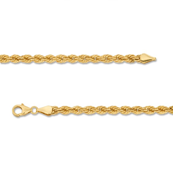 4.3mm Rope Chain Anklet in Hollow 10K Gold - 10.5"