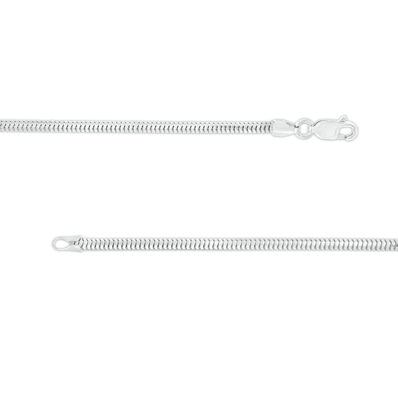 Men's 2.4mm Diamond-Cut Snake Chain Necklace in Solid 10K White Gold - 20"