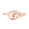 Thumbnail Image 3 of 1/10 CT. T.W. Diamond Sideways Heart Twirl Ribbon Promise Ring in 10K Rose Gold