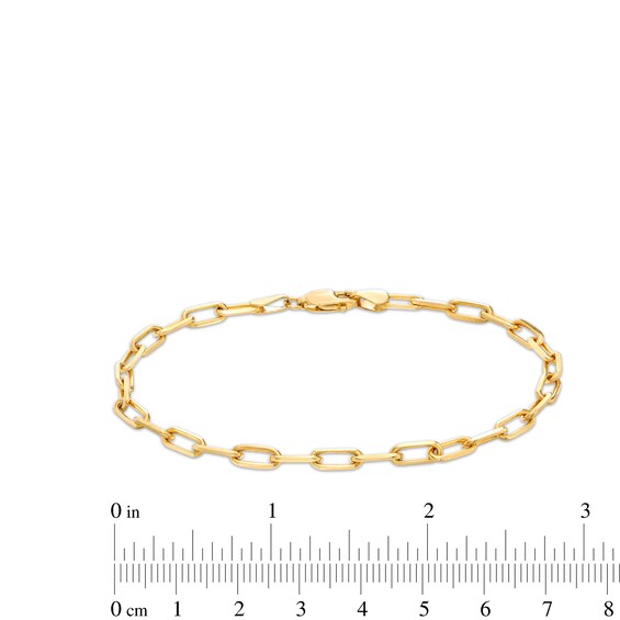 3.55mm Paper Clip Cheval Chain Bracelet in Solid 10K Gold - 7.5"