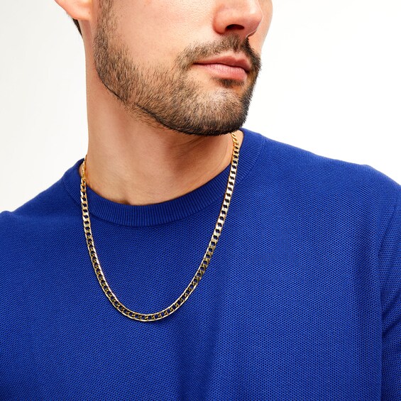 Men's 5.2mm Curb Chain Necklace in Solid 10K Gold